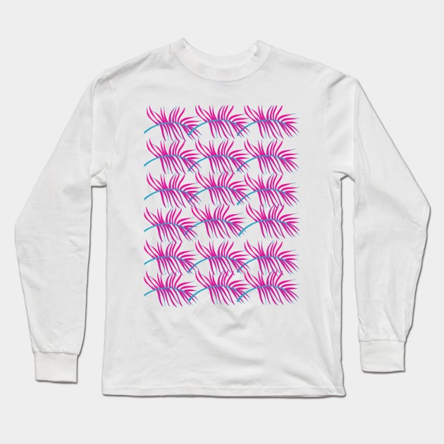 Purple and Blue leaves Long Sleeve T-Shirt by zippingcurse